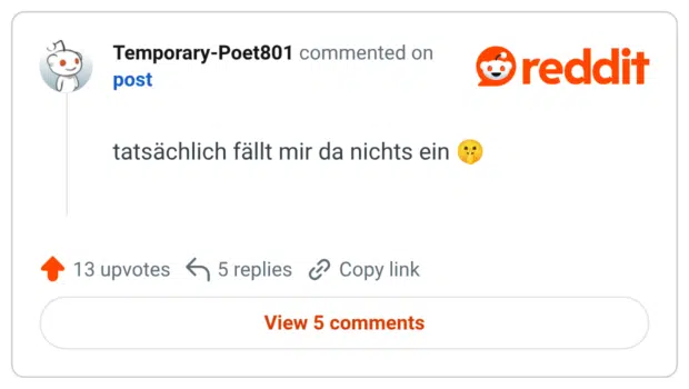 tatsächlich fällt mir da nichts ein 🤫