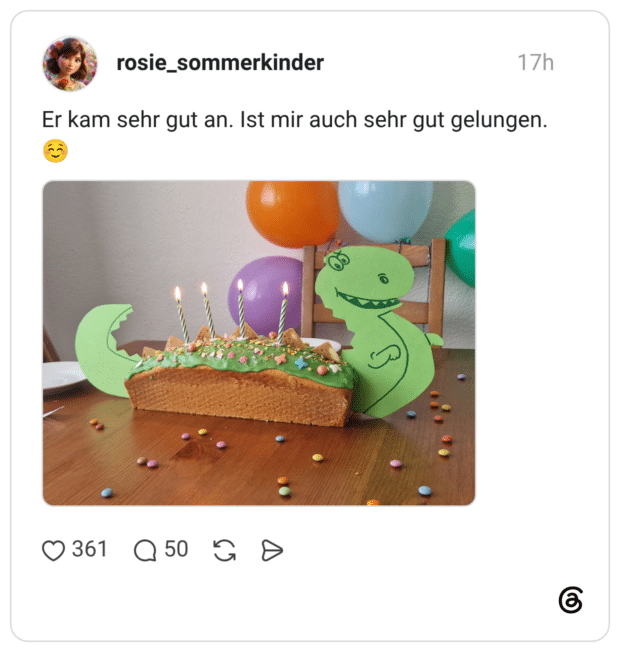 Er kam sehr gut an. Ist mir auch sehr gut gelungen. ☺️