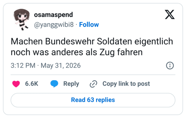 Machen Bundeswehr Soldaten eigentlich noch was anderes als Zug fahren
