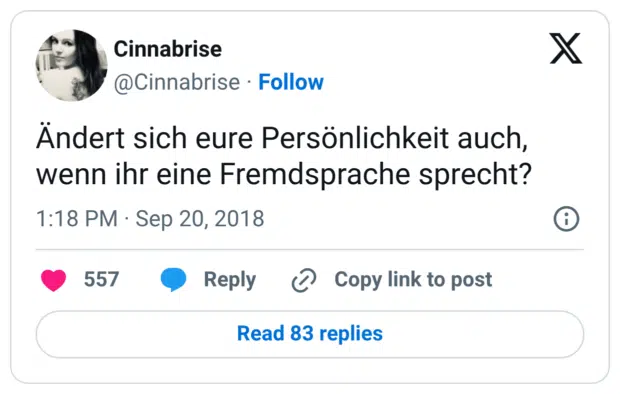 Ändert sich eure Persönlichkeit auch, wenn ihr eine Fremdsprache sprecht?