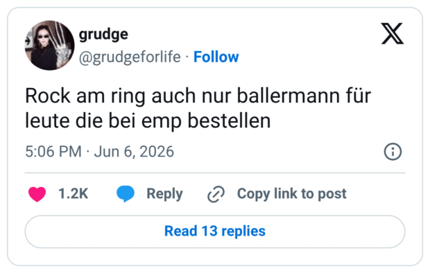 Rock am ring auch nur ballermann für leute die bei emp bestellen
