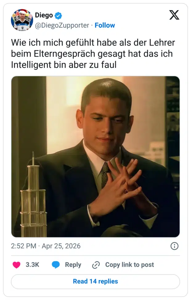 Wie ich mich gefühlt habe als der Lehrer beim Elterngespräch gesagt hat das ich Intelligent bin aber zu faul
