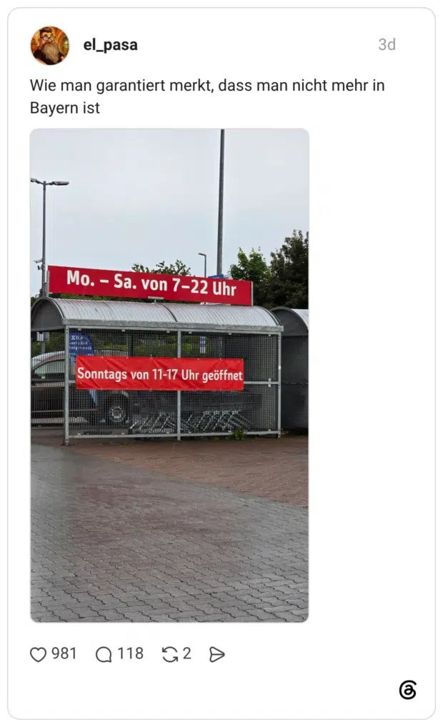 Wie man garantiert merkt, dass man nicht mehr in Bayern ist