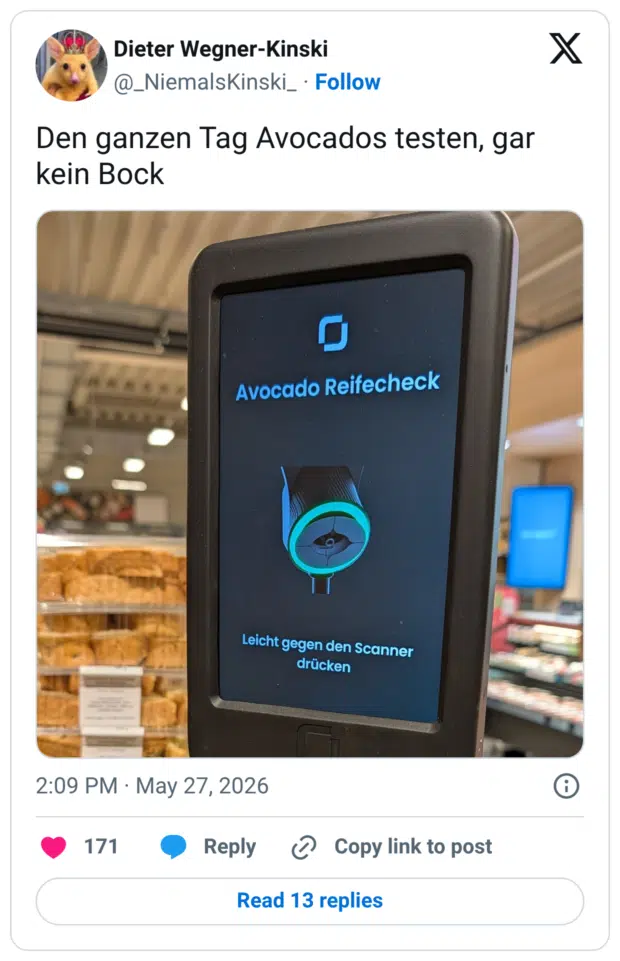 Den ganzen Tag Avocados testen, gar kein Bock
