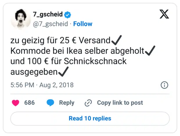 zu geizig für 25 € Versand✔️ Kommode bei Ikea selber abgeholt✔️ und 100 € für Schnickschnack ausgegeben✔️