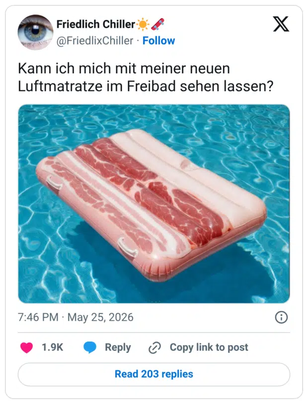 Kann ich mich mit meiner neuen Luftmatratze im Freibad sehen lassen?