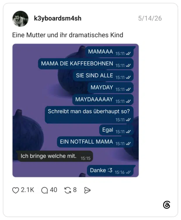 Eine Mutter und ihr dramatisches Kind