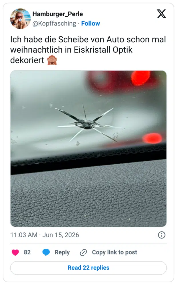 Ich habe die Scheibe von Auto schon mal weihnachtlich in Eiskristall Optik dekoriert