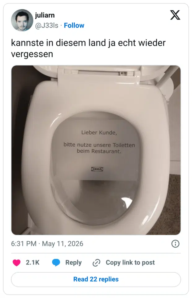 kannste in diesem land ja echt wieder vergessen