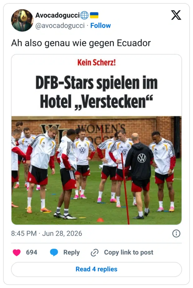 DFB-Stars spielen im Hotel „Verstecken"