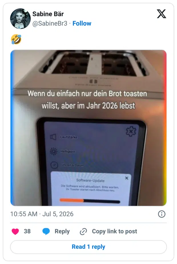 Wenn du einfach nur dein Brot toasten willst, aber im Jahr 2026 lebst