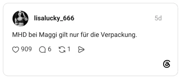 MHD bei Maggi gilt nur für die Verpackung