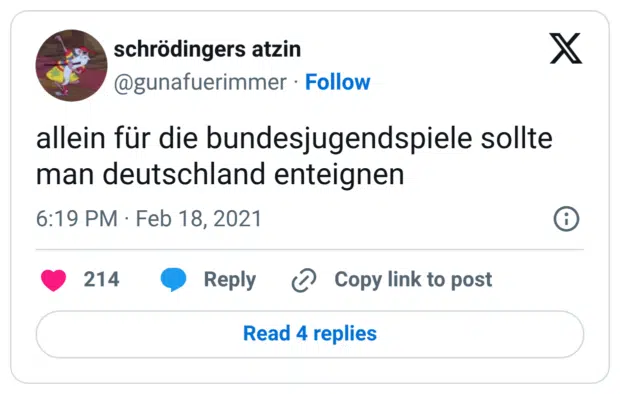 allein für die bundesjugendspiele sollte man deutschland enteignen