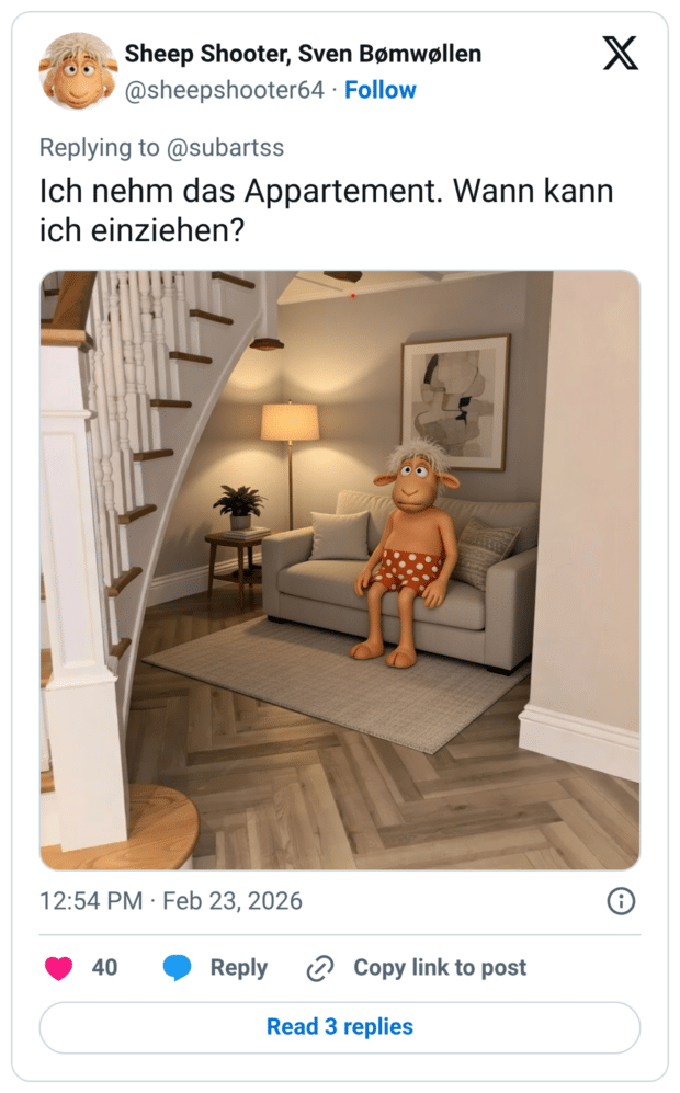 Ich nehm das Appartement. Wann kann ich einziehen?