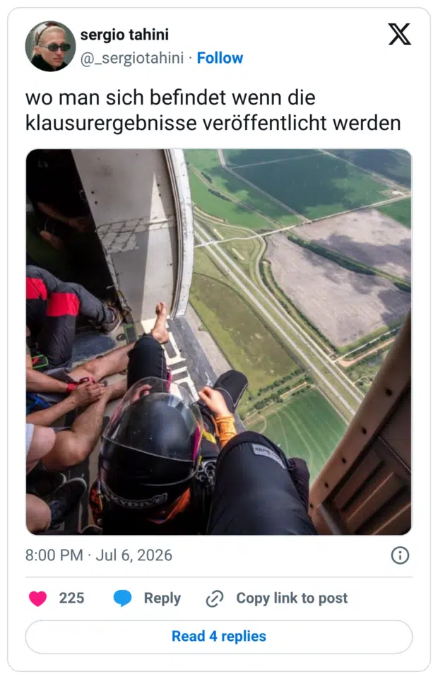 wo man sich befindet wenn die klausurergebnisse veröffentlicht werden