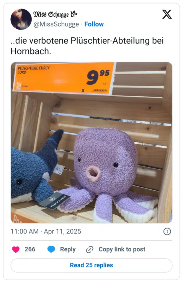..die verbotene Plüschtier-Abteilung bei Hornbach.