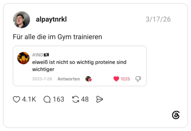 Für alle die im Gym trainieren