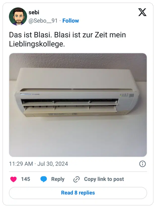 Das ist Blasi. Blasi ist zur Zeit mein Lieblingskollege.