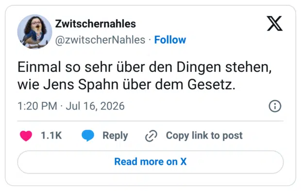Einmal so sehr über den Dingen stehen, wie Jens Spahn über dem Gesetz.