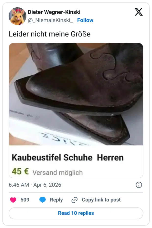 Leider nicht meine Größe
