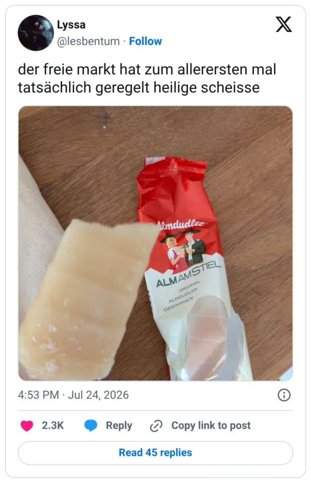 der freie markt hat zum allerersten mal tatsächlich geregelt heilige scheisse