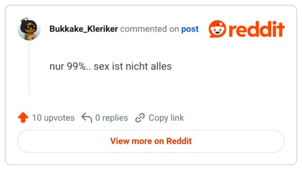 ur 99%.. sex ist nicht alles