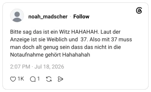Ich saß mal in der ZNA wegen einer klaffenden Kopfwunde. Neben mir saß ein Herr, der sagte mir,seine Popel würden seit 14 Tagen anders schmecken, dass wolle er kontrollieren lassen. Der saß immer noch im Wartebereich als ich mit genähter Wunde wieder gehen durfte.
