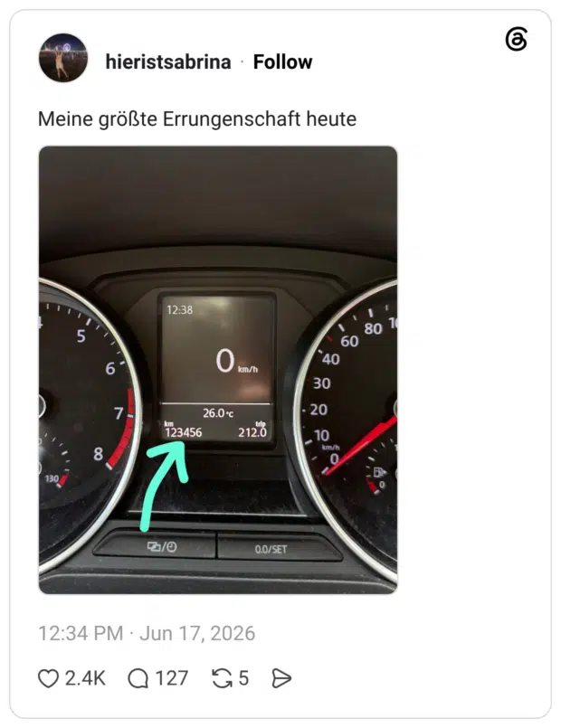 Meine größte Errungenschaft heute
