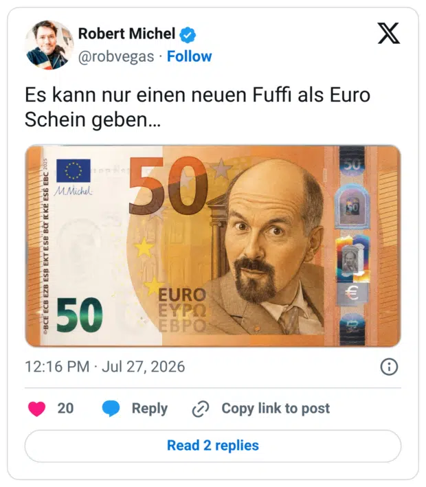 Es kann nur einen neuen Fuffi als Euro Schein geben…