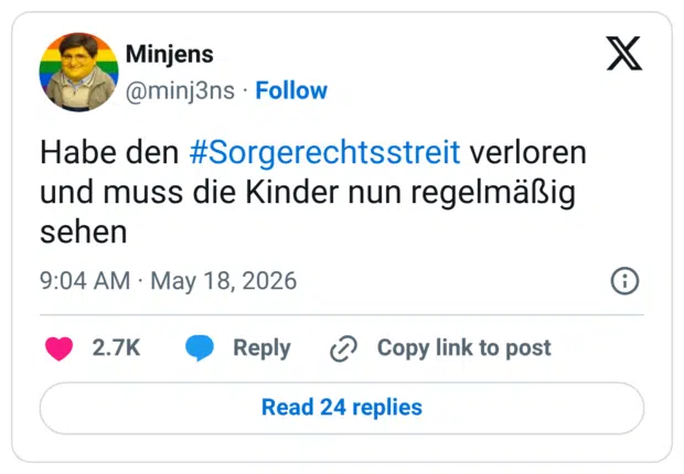 Habe den #Sorgerechtsstreit verloren und muss die Kinder nun regelmäßig sehen