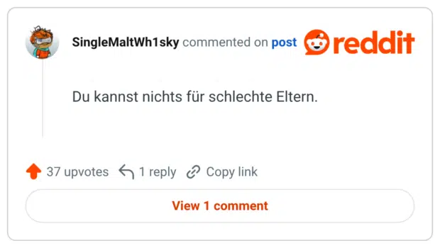 Du kannst nichts für schlechte Eltern.