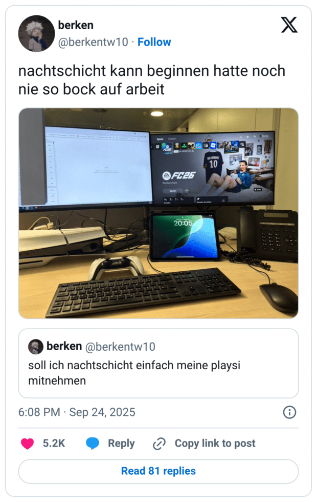 nachtschicht kann beginnen hatte noch nie so bock auf arbeit