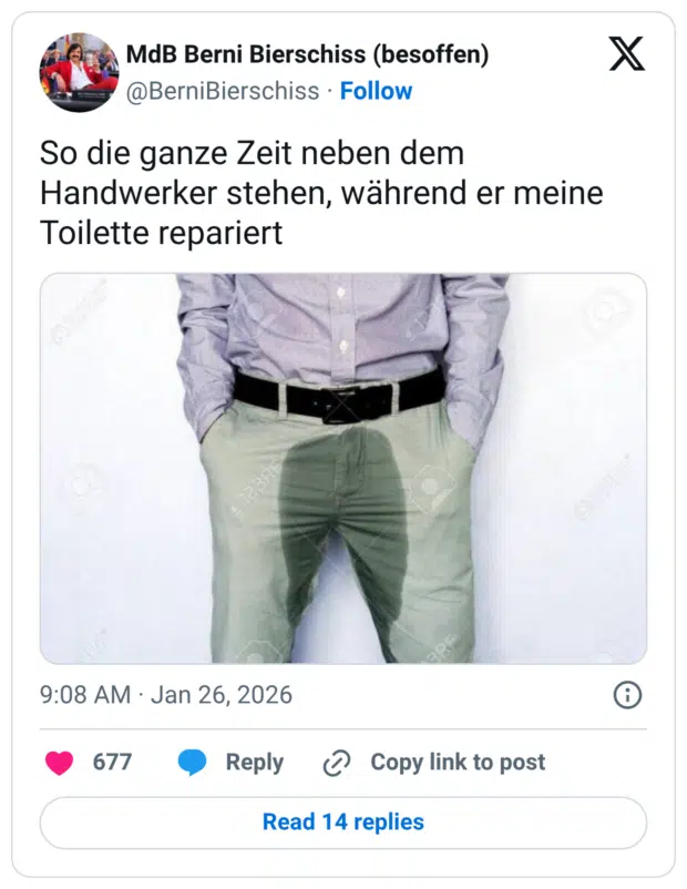 So die ganze Zeit neben dem Handwerker stehen, während er meine Toilette repariert