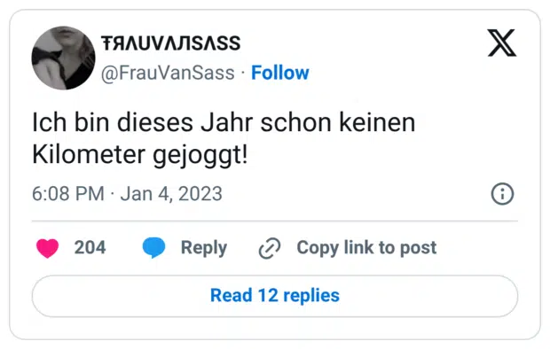 Ich bin dieses Jahr schon keinen Kilometer gejoggt!