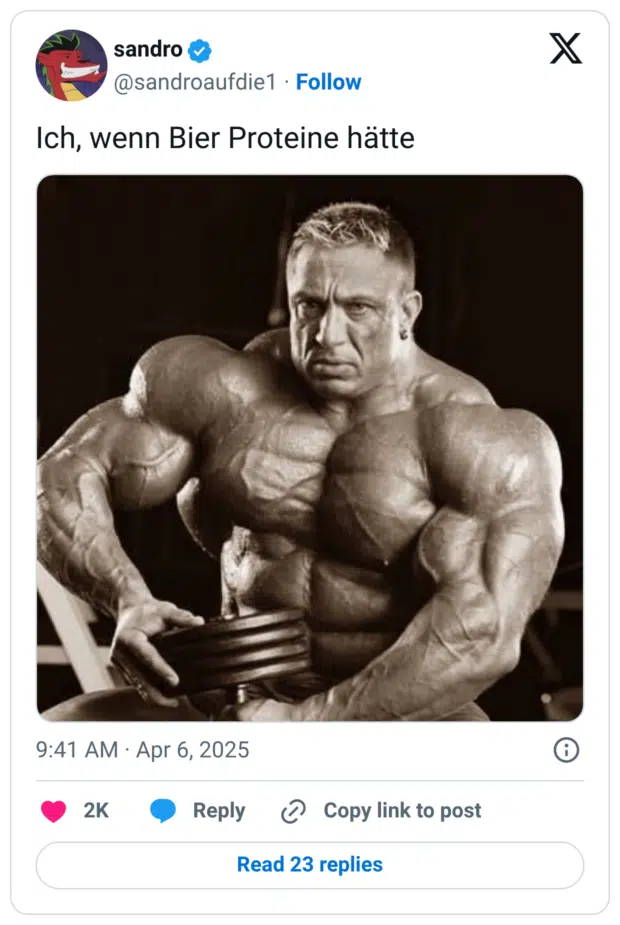 Ich, wenn Bier Proteine hätte