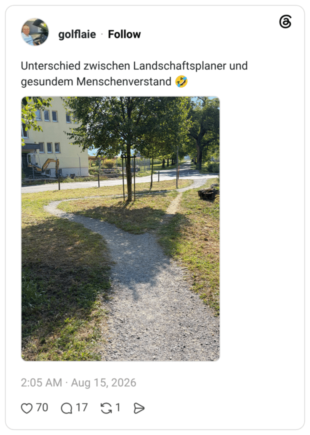 Unterschied zwischen Landschaftsplaner und gesundem Menschenverstand