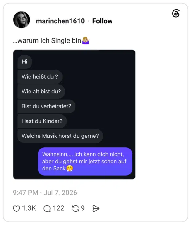 …warum ich Single bin🤷🏼♀️