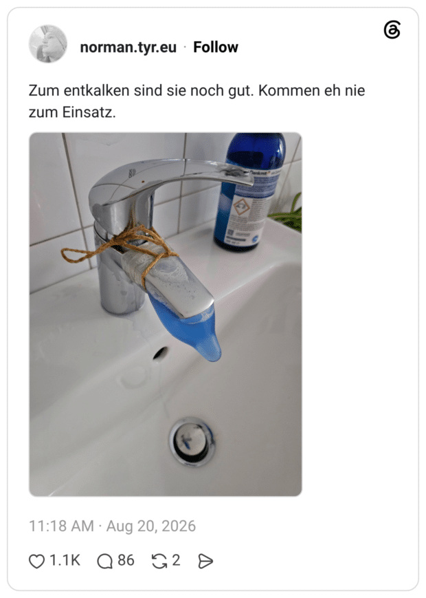 Zum entkalken sind sie noch gut. Kommen eh nie zum Einsatz.