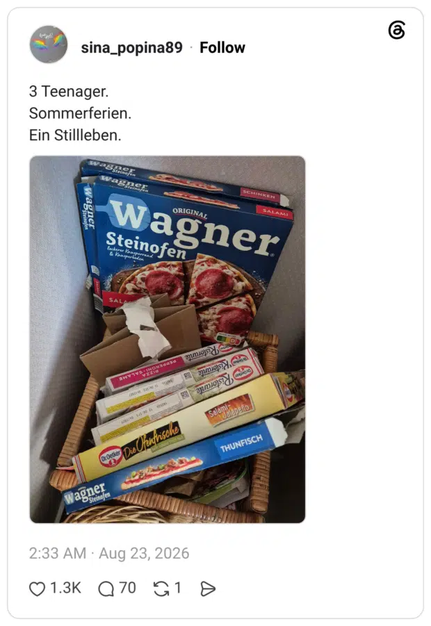 3 Teenager. Sommerferien. Ein Stillleben.