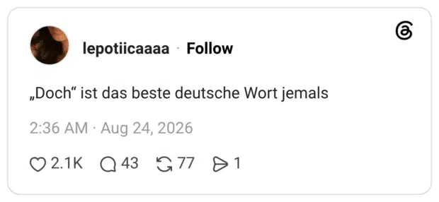 „Doch“ ist das beste deutsche Wort jemals