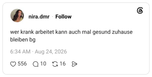 wer krank arbeitet kann auch mal gesund zuhause bleiben bg