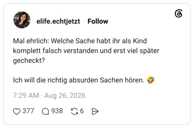 Mal ehrlich: Welche Sache habt ihr als Kind komplett falsch verstanden und erst viel später gecheckt? Ich will die richtig absurden Sachen hören.