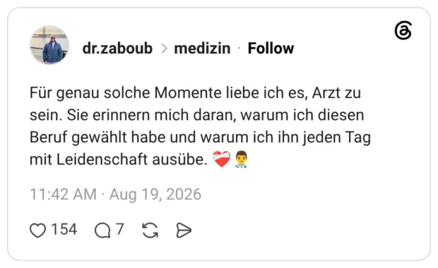 Für genau solche Momente liebe ich es, Arzt zu sein. Sie erinnern mich daran, warum ich diesen Beruf gewählt habe und warum ich ihn jeden Tag mit Leidenschaft ausübe. ❤️‍🩹👨‍⚕️