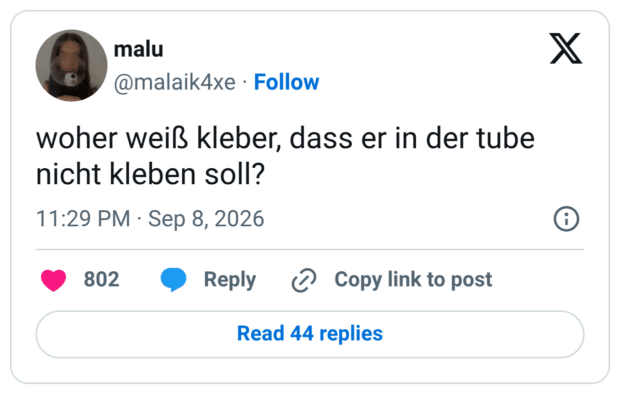 woher weiß kleber, dass er in der tube nicht kleben soll?