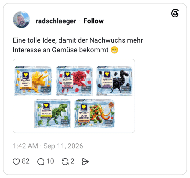 Eine tolle Idee, damit der Nachwuchs mehr Interesse an Gemüse bekommt 😁
