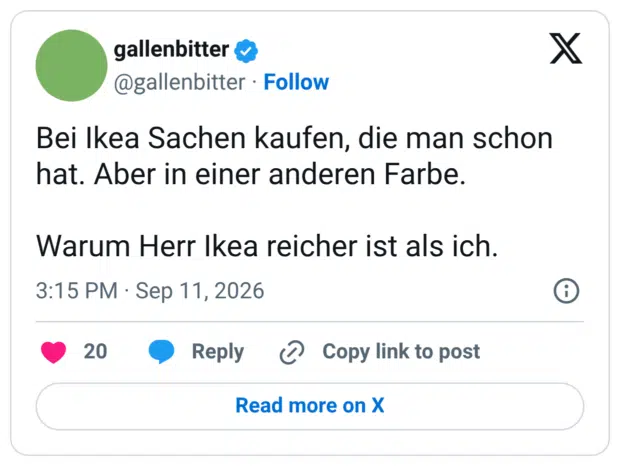 Bei Ikea Sachen kaufen, die man schon hat. Aber in einer anderen Farbe. Warum Herr Ikea reicher ist als ich.
