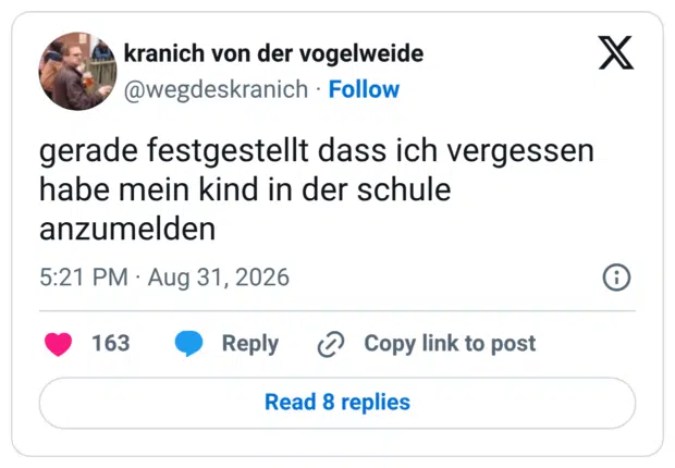 gerade festgestellt dass ich vergessen habe mein kind in der schule anzumelden