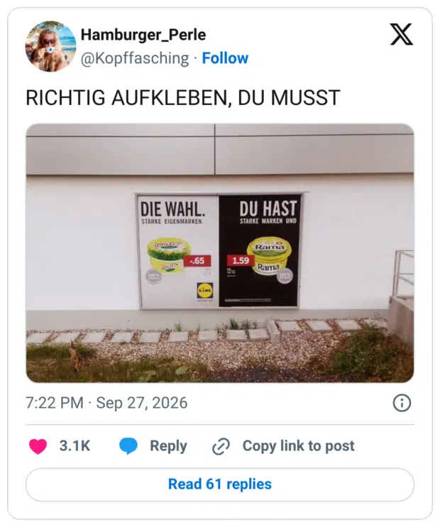 RICHTIG AUFKLEBEN, DU MUSST DIE WAHL. STARKE EIGENMARKEN. Vila Dar Vita TXM -.65 LiDL DU HAST STARKE MARKEN UND Rama