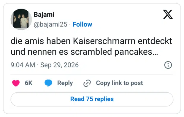 die amis haben Kaiserschmarrn entdeckt und nennen es scrambled pancakes...