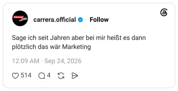 Sage ich seit Jahren aber bei mir heißt es dann plötzlich das wär Marketing